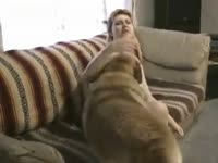 Dog force beastiality sex a blonde